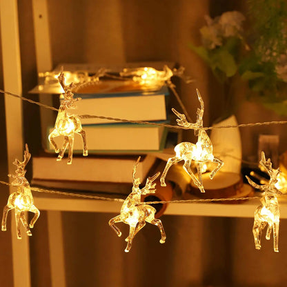 1.5M 10LED Christmas Reindeer USB String Lights Garland Decoration For Home